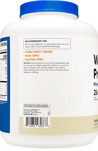 Nutricost Whey Protein Supplement Powder, Vanilla, 5 pounds Nutricost buy supplements canada