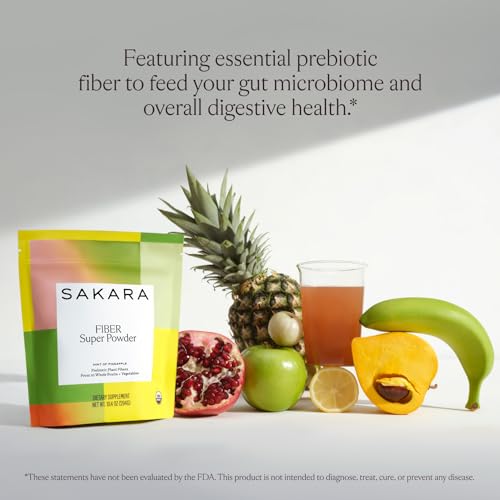 SAKARA Fiber Super Powder - Pineapple Flavor Prebiotic Fiber Powder, High Fiber SAKARA buy supplements canada