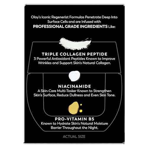 Olay Night Cream for Face, Anti-Aging Face Moisturizer for Women - Fragrance-Free Skin Care, Anti-Wrinkle, Exfoliate, Smooths Texture Olay buy supplements canada