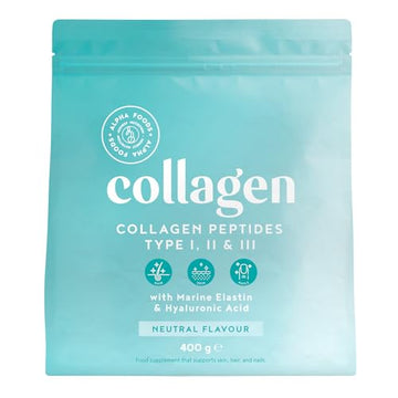 Collagen Powder with Hyaluronic Acid 400g - Collagen Peptides Supplement + Amino Acids Alpha Foods buy supplements canada