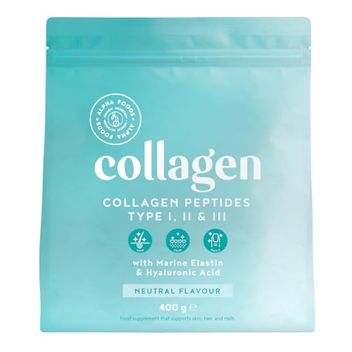 Collagen Powder with Hyaluronic Acid 400g - Collagen Peptides Supplement + Amino Acids Alpha Foods buy supplements canada