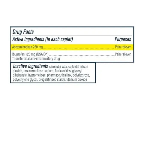 Advil Dual Action Back Pain Caplets Delivers 125mg Ibuprofen and 250mg Acetaminophen Per Dose for 8 Hours of Back Pain Relief - 144 Count Advil buy supplements canada
