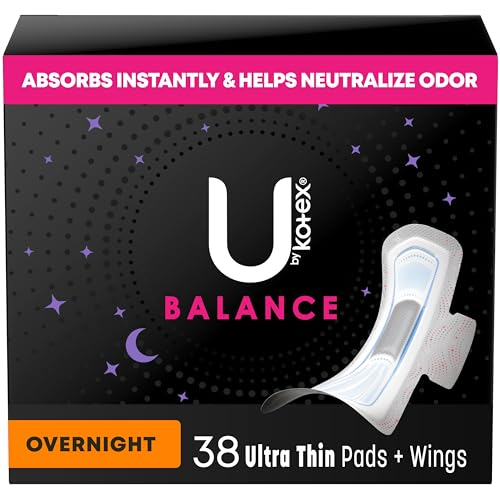 U by Kotex Balance Ultra Thin Overnight Pads with Wings, 38 Count U by Kotex buy supplements canada