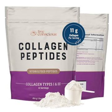 Collagen Peptides Powder - Grass-Fed Hydrolysed Collagen Powder Supplement Live Conscious buy supplements canada
