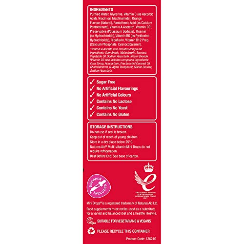 Natures Aid Mini Drops Multi-vitamin for Infants and Children, Sugar Free, 50 ml Natures Aid buy supplements canada