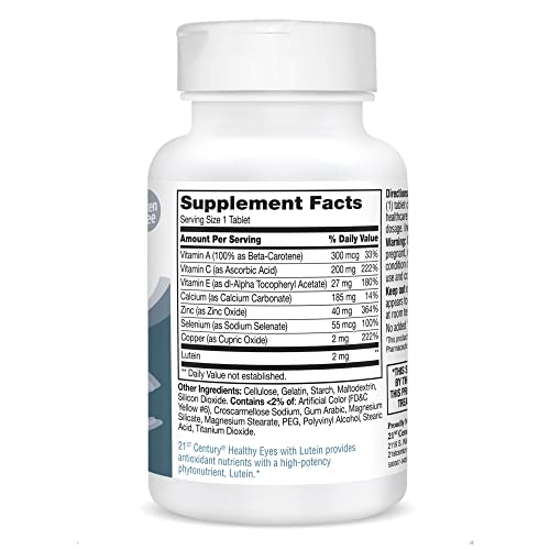 21st Century Healthy Eyes with Lutein Tablets, 60 Count, White (27452) 21st Century buy supplements canada