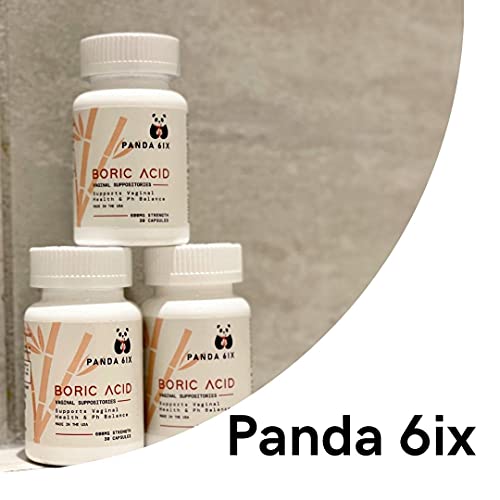 Panda 6ix Boric Acid Vaginal Suppositories 30 Capsules, 600mg Made in The USA- Feminine Health Support Panda 6ix buy supplements canada