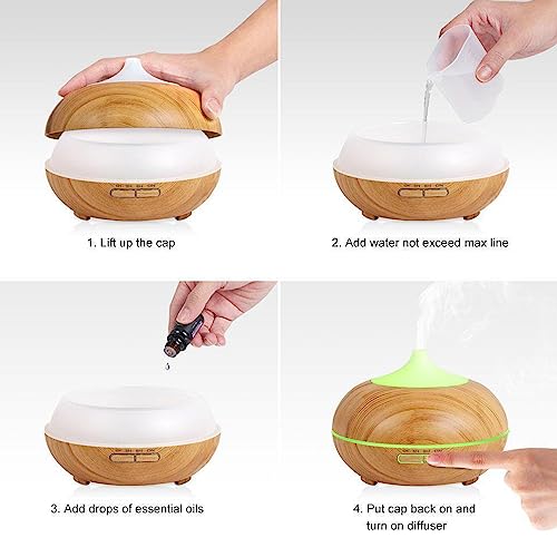 Essential Oil Diffuser, Aromatherapy humidifier, ultrasonic Cold Mist humidifier, 4 Timing Settings TinasChoice buy supplements canada