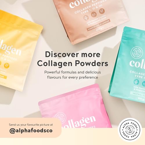 Collagen Powder with Hyaluronic Acid 400g - Premium Bovine Collagen Type I, II, III Alpha Foods buy supplements canada