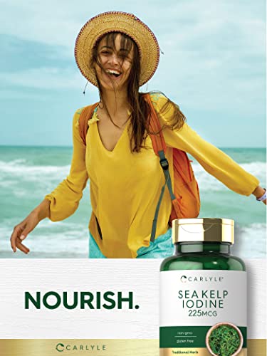 Sea Kelp Iodine Supplement | 225mcg | 300 Tablets | Non-GMO, Gluten Free | Traditional Carlyle buy supplements canada