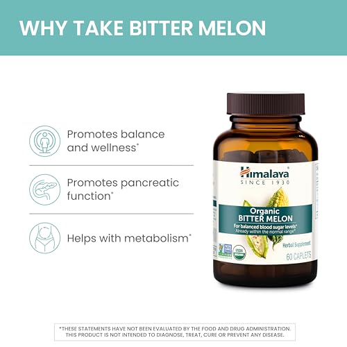 Himalaya Organic Bitter Melon for Glucose Metabolism, 660 mg, 60 Caplets, 1 Month Supply Himalaya buy supplements canada