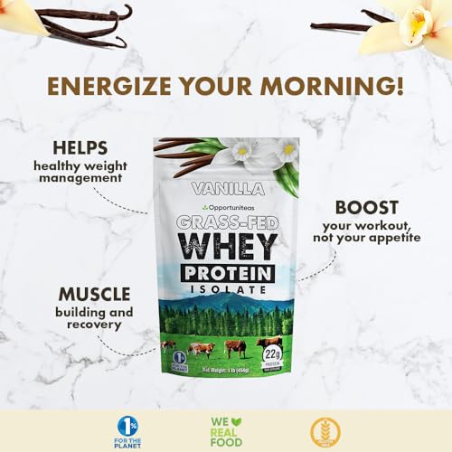 Opportuniteas Vanilla Whey Protein Powder - Grass Fed Whey Isolate + Real Sugar & Vanilla Opportuniteas buy supplements canada