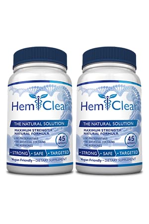 HemClear for Hemorrhoids - Vegan Formula for Hemorrhoid Relief & Vascular Health - Maximum Strength 2 Bottle 90 Capsules Hemclear buy supplements canada