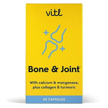 Vitl Bone & Joint Supplement - 60 Capsules - with Calcium, Manganese, Hydrolysed Type II Collagen & Turmeric - Maintenance for Joints, Bones VITL buy supplements canada