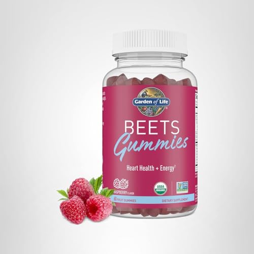 Garden of Life Organic Beet Root Gummies Made from Pectin with Antioxidants, Vitamin C, Vitamin D & B12 for Heart Health & Energy – BEETS Gummies – Vegan, Gluten Free, Non GMO, Raspberry, 30 Servings Garden of Life buy supplements canada