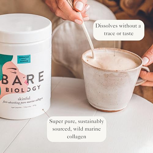 Bare Biology Collagen Powder, 300g/60 Servings - Skinful Pure Marine Collagen Supplement for Skin Bare Biology buy supplements canada