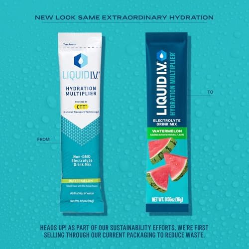 Liquid I.V.® Hydration Multiplier® - Watermelon | Electrolyte Powder Drink Mix | 1 Pack (16 Servings) Liquid I.V. buy supplements canada