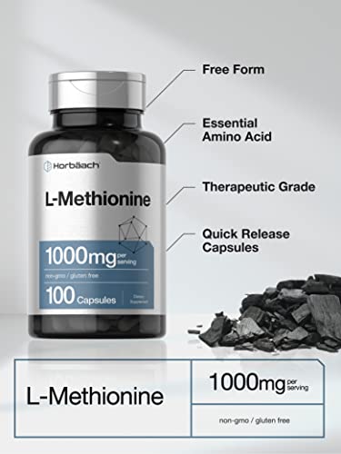 L Methionine 1000mg | 100 Capsules | Non-GMO, Gluten Free | Free Form Supplement Horbäach buy supplements canada