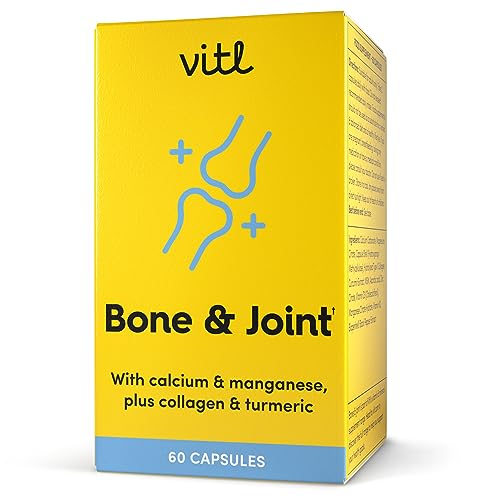 Vitl Bone & Joint Supplement - 60 Capsules - with Calcium, Manganese, Hydrolysed Type II Collagen & Turmeric - Maintenance for Joints, Bones VITL buy supplements canada