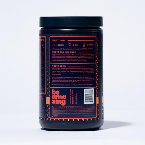 BEAM Be Amazing Vegan Stim Free Pre-Workout Powder | Energy Booster Powdered Drink BEAM buy supplements canada