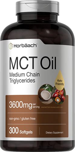 Keto MCT Oil Capsules 3600mg | 300 Softgels | Coconut Oil Pills | Non-GMO and Gluten Horbäach buy supplements canada