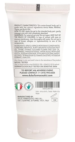 Dulac Arnica Body Massage Gel – Water-Based Cosmetic Massage Gel with Arnica Montana, Fast-Absorbing Lightweight Texture, Non-Greasy Feel, Dermatologically Tested, 1.7 Fl Oz DULÀC FARMACEUTICI 1982 buy supplements canada