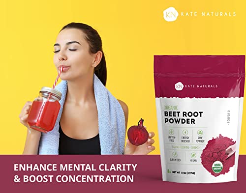 Kate Naturals Beet Root Powder for Baking & Smoothies (8oz) USDA Organic Beetroot Powder Kate Naturals buy supplements canada