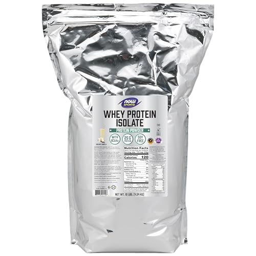 NOW Sports Nutrition, Whey Protein Isolate, 25 g With BCAAs, Creamy Vanilla Powder NOW buy supplements canada