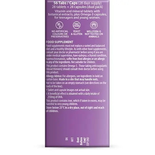 Vitabiotics Wellteen Her Plus Omega-3 - Advanced Nutritional Support for Teenagers and Young Women Ages 13-19 Wellteen buy supplements canada