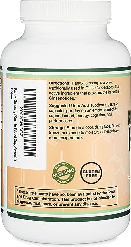 Ginseng Capsules (Korean Red Ginseng Extract, Panax Ginseng 10% Ginsenosides) Double Wood Supplements buy supplements canada
