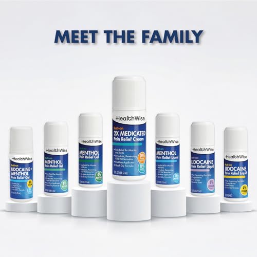 HealthWise 2X Medicated Roll-On | 10% Menthol + 20% Methyl Salicylate | Pain Relief Cream | 3 oz. 88.5 mL | Quick-Dry Formula | Immediate Penetrating Action | Topical Analgesic HealthWise buy supplements canada