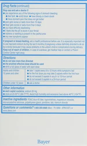 Aleve Caplets, Naproxen Sodium 220 mg (NSAID), Pain Reliever/Fever Reducer, #1 Orthopedic Surgeon Recommended, 270 Count Aleve buy supplements canada