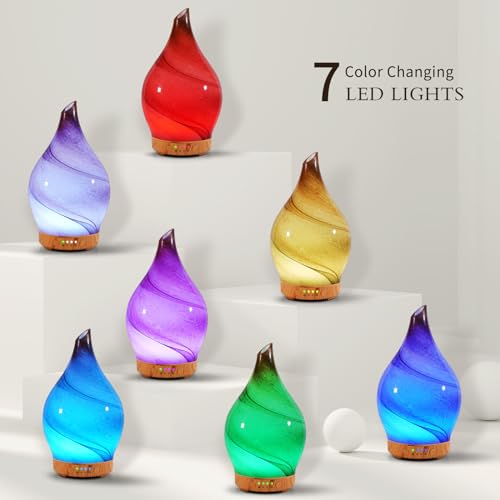 Porseme 100ml Glass Essential Oil Diffuser Aromatherapy Ultrasonic Cool Mist Humidifier 4 Running Hours Porseme buy supplements canada