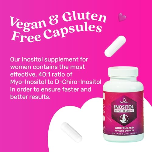 BeLive Myo-Inositol & D-Chiro Inositol Capsules - 90Ct I Inositol Supplement with Folic BeLive buy supplements canada