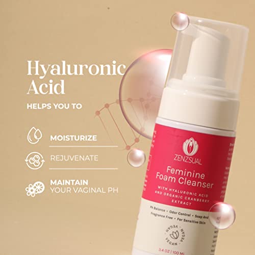 ZENZSUAL Feminine Foam Cleanser with Hyaluronic Acid and Organic Cranberry Extract – PH Balance ZENZSUAL buy supplements canada
