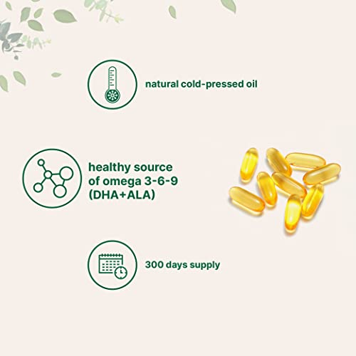 Flaxseed Oil 1400mg Softgels, 300 Counts | w/ 700mg ALA Omega 3, Cold Pressed Micro Ingredients buy supplements canada