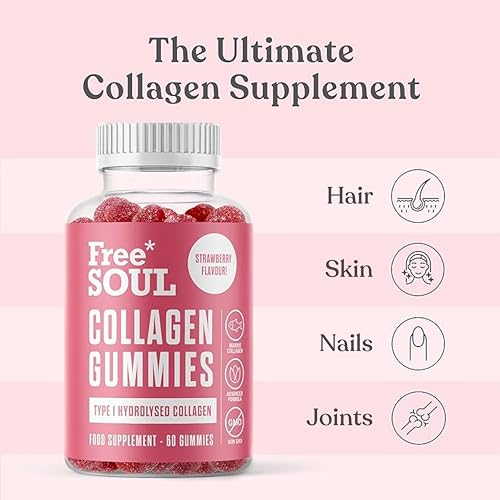 Collagen Gummies, Marine Collagen Supplement with Effective Type 1 Hydrolysed Collagen Peptides Free Soul buy supplements canada