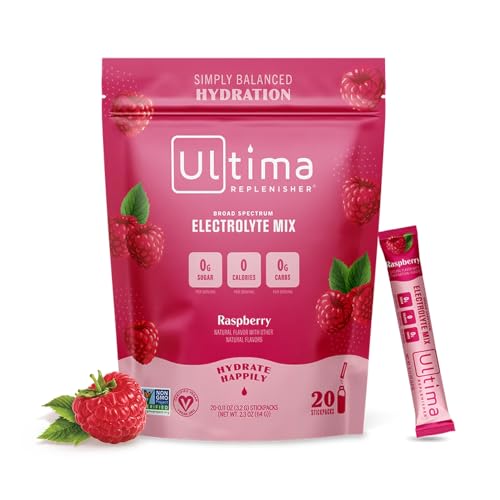 Ultima Replenisher Daily Electrolyte Drink Mix – Raspberry, 20 Stickpacks – Hydration Ultima Replenisher buy supplements canada
