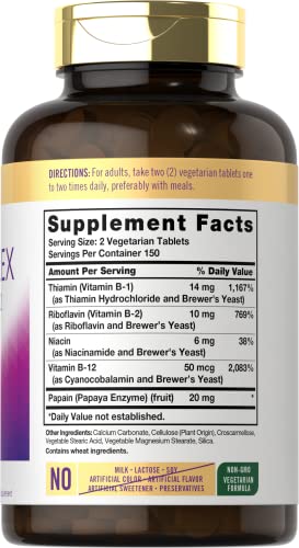 Carlyle B Complex Vitamin with B12 | 300 Tablets | High Potency Formula | Vegetarian Carlyle buy supplements canada