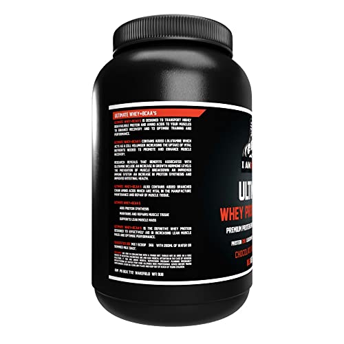 Ultimate Whey Protein + BCAA’s Powder, Premium High Protein Isolate, Enhance Lean Muscle Mass and Recovery, 1kg I AM MUSCLE buy supplements canada