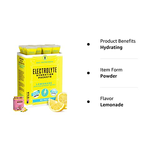 KEY NUTRIENTS Multivitamin Electrolytes Powder Packets - Refreshing Lemonade 40 Pack Hydration Packets - Travel Hydration Powder - No Sugar, No Calories, Gluten Free - Made in USA KEY NUTRIENTS buy supplements canada