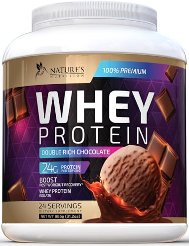 Whey Protein Powder 24g - Chocolate Ice Cream Whey Isolate Protein for Muscle Growth Nature's Nutrition buy supplements canada