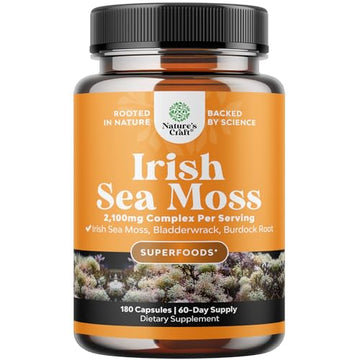 Organic Irish SeaMoss Capsules - Sea Moss and Bladderwrack Capsules with Burdock Natures Craft buy supplements canada