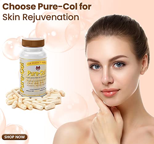 Pure-COL Collagen 90 Capsules 400mg Bio-Active Matrix High Strength Collagen Tablets The Perfect Range buy supplements canada