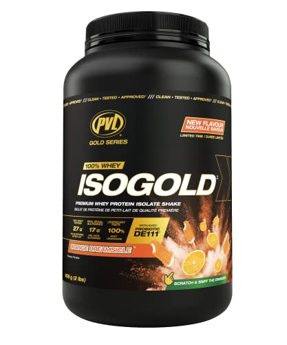 PVL ISO Gold – Grass Fed - Premium Isolate 100% Whey Protein Shake - Orange Krush'd - 908 g PVL buy supplements canada
