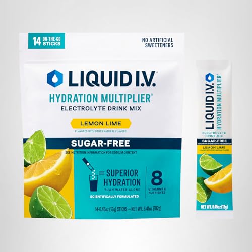 Liquid I.V.® Hydration Multiplier Sugar-Free - Lemon Lime | Electrolyte Powder Drink Mix | 1 Pack(14 Servings) Liquid I.V. buy supplements canada