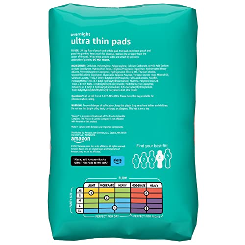 Amazon Basics Ultra Thin Pads with Flexi-Wings for Periods, Extra Long Length, Super Absorbency Amazon Basics buy supplements canada