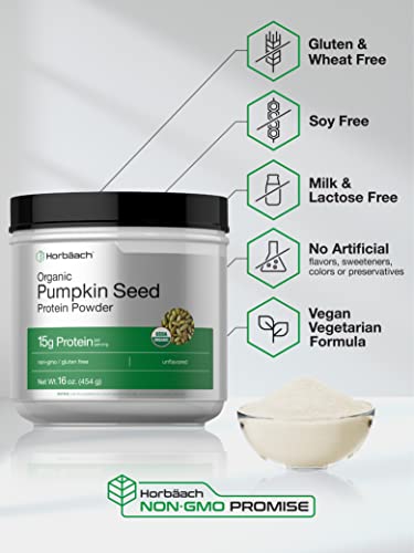 Pumpkin Seed Protein Powder Organic | 16 oz | Vegetarian, Gluten Free, and Non-GMO Horbäach buy supplements canada