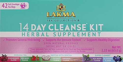 Lakma 14 Day Cleanse Kit Green Tea - 42 Tea Bags HYLEYS buy supplements canada