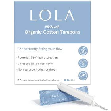 LOLA Organic Cotton Tampons, 8 Count - Tampons Regular, Period Feminine Hygiene Products LOLA buy supplements canada